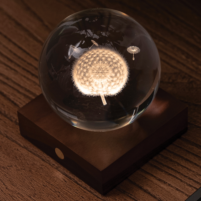 Amber Crystal Night/Desk Lights - Dandelions
