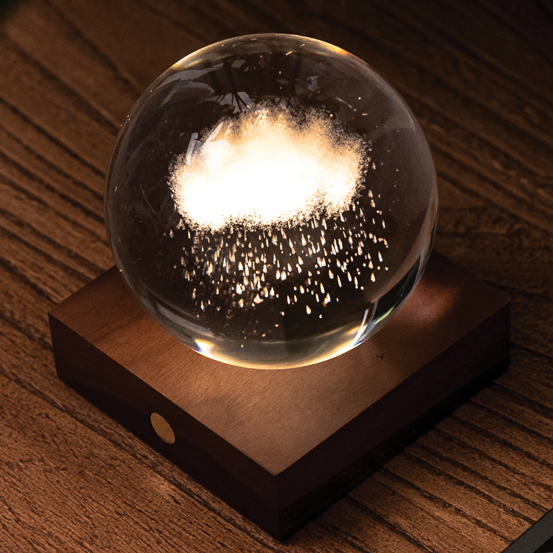 Amber Crystal Night/Desk Lights - Rain Cloud