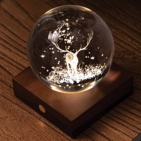Amber Crystal Night/Desk Lights - Stag