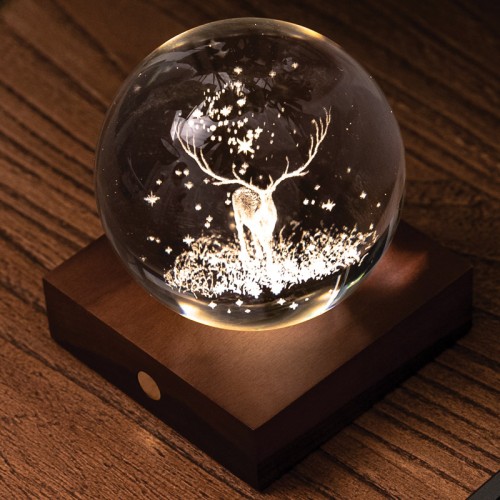 Amber Crystal Night/Desk Lights - Stag
