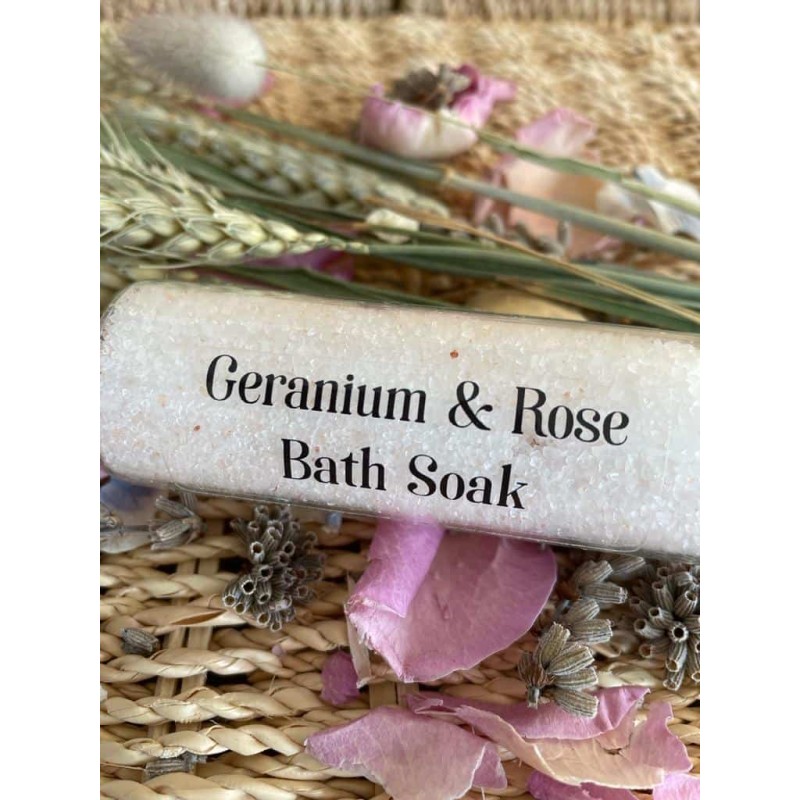 Small Geranium and Rose Bath Salts Soak- 50g
